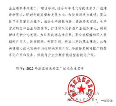 一道新能成功入圍2022年浙江省“未來(lái)工廠(chǎng)”試點(diǎn)企業(yè)！