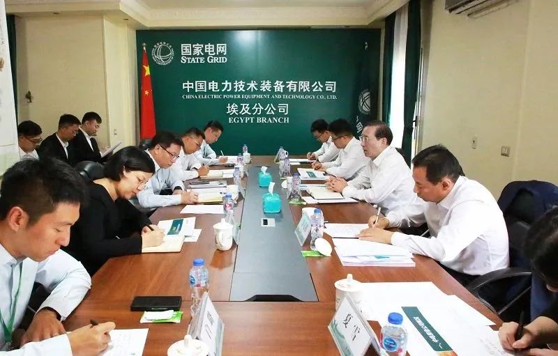 辛保安調(diào)研國(guó)網(wǎng)駐非辦、中電裝備埃及分公司