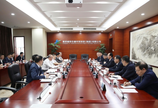 丁焰章與重慶交通開投集團黨委書記、董事長石繼東舉行會談