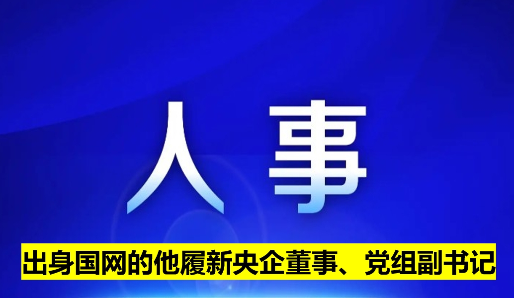 出身國(guó)網(wǎng)的他履新央企董事、黨組副書(shū)記